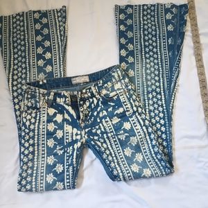 Free People Denim Bali Stripe Flare Bell Bottoms Size 24